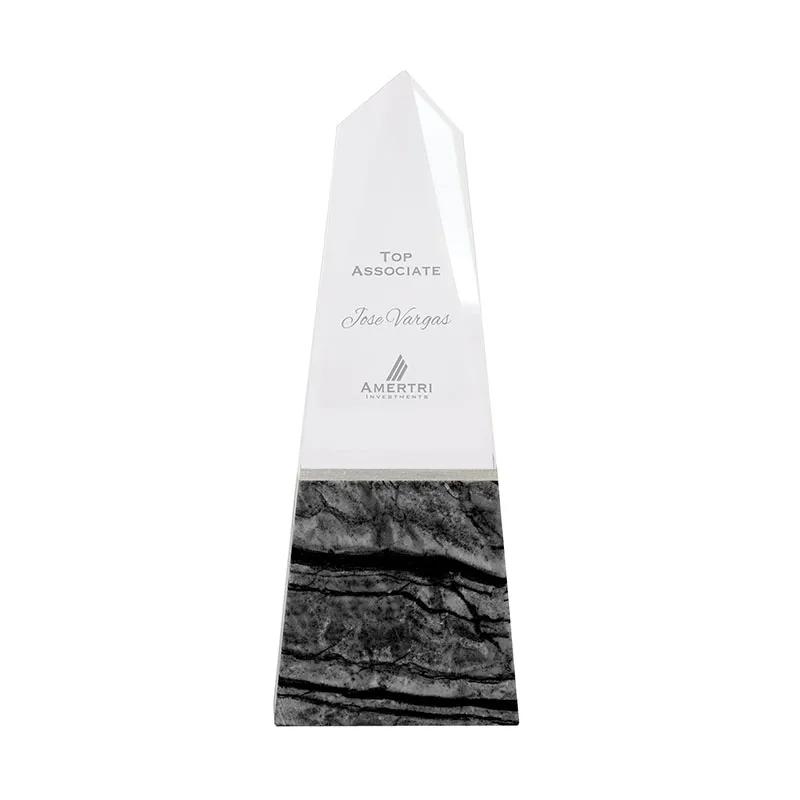 Crystal Obelisk Award with Black Marble Base - 10.44 in - product view 5