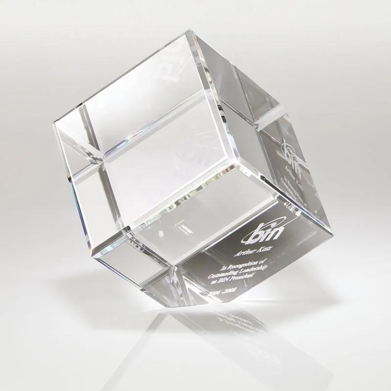 Crystal Corner Block Award Large - 4 in - product view 3