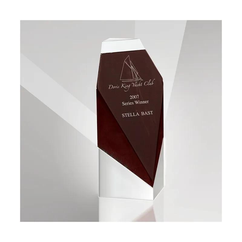 Award Diagonal Cut Octagon Wood Base - 4 5/8 x 9 in