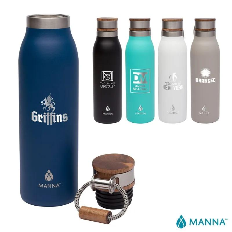 Insulated Water Bottle Stainless Steel Acacia Lid - 18 oz - product view 3