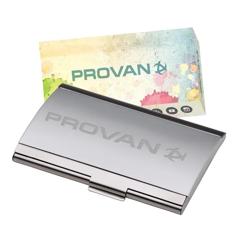 Business Card Case Two-Tone Silver Arched Lid - product view 5