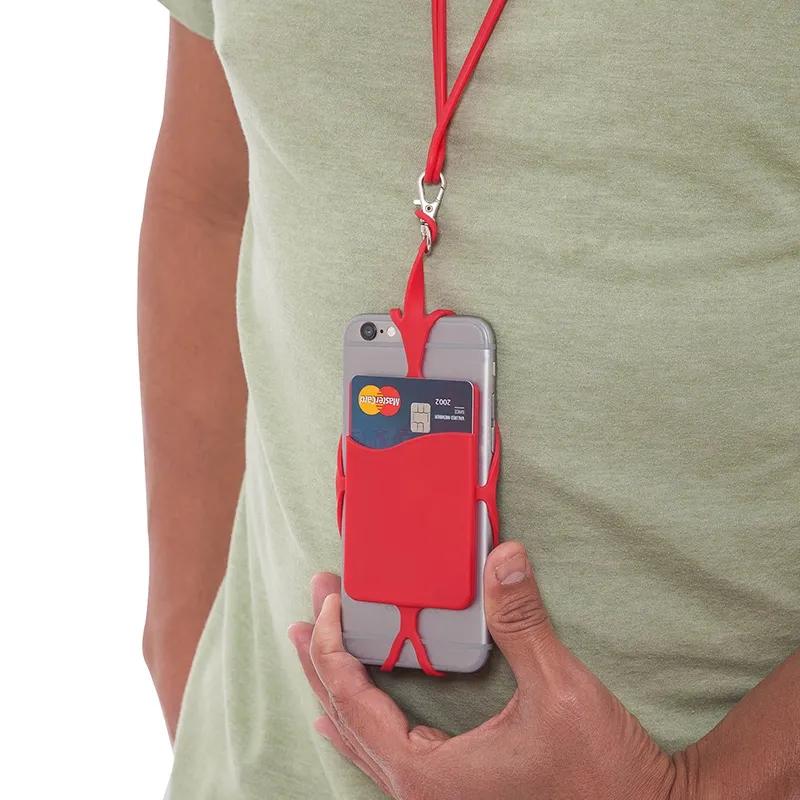 Phone Lanyard Silicone Integrated Wallet - 16 in - product view 2