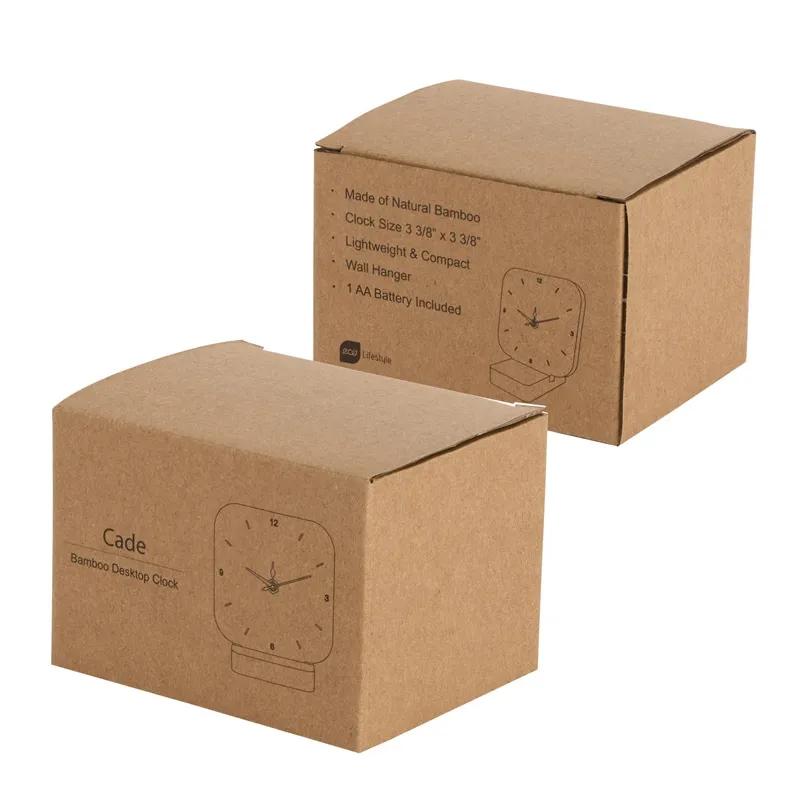 Desk Clock Bamboo Natural Grain Minimalist - 3 3/8 in - product view 7