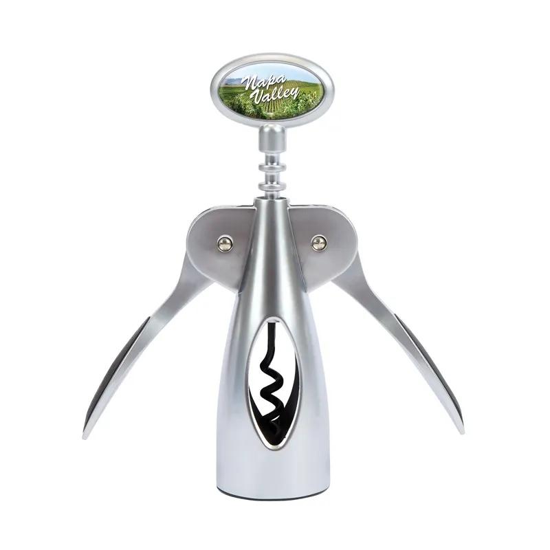 Corkscrew Wine Opener Wing Style Matte Silver - 6 5/8 in H