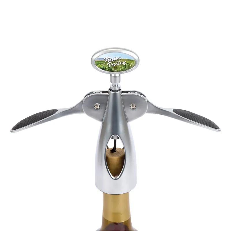 Corkscrew Wine Opener Wing Style Matte Silver - 6 5/8 in H - product view 4