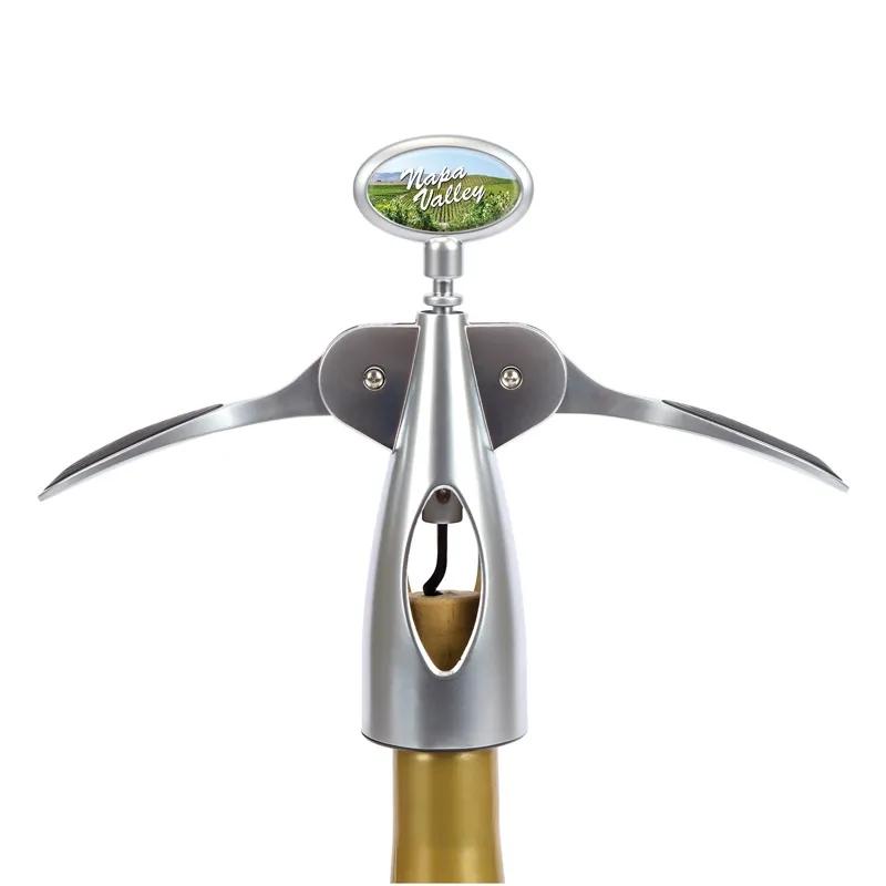 Corkscrew Wine Opener Wing Style Matte Silver - 6 5/8 in H - product view 5