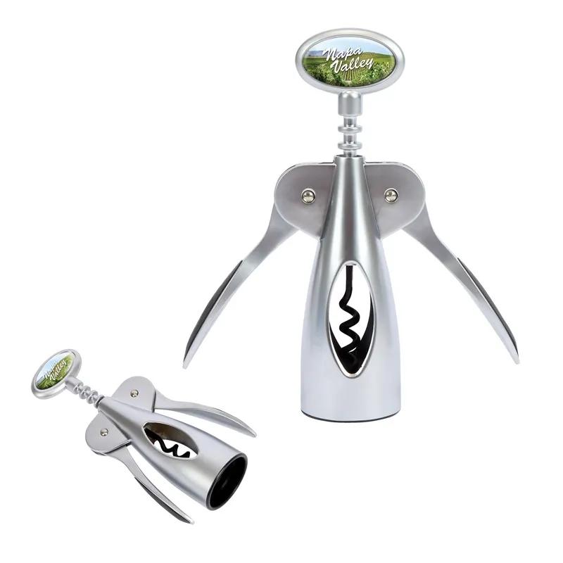Corkscrew Wine Opener Wing Style Matte Silver - 6 5/8 in H - product view 10