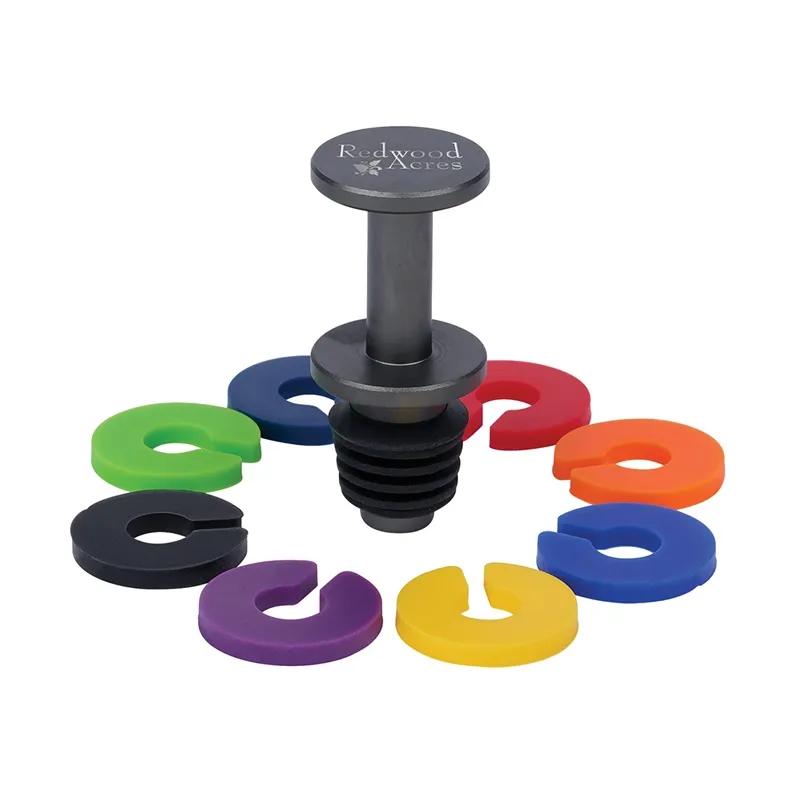 Bottle Stopper Aluminum Glass Markers Set - 2 3/8 in H - product view 5