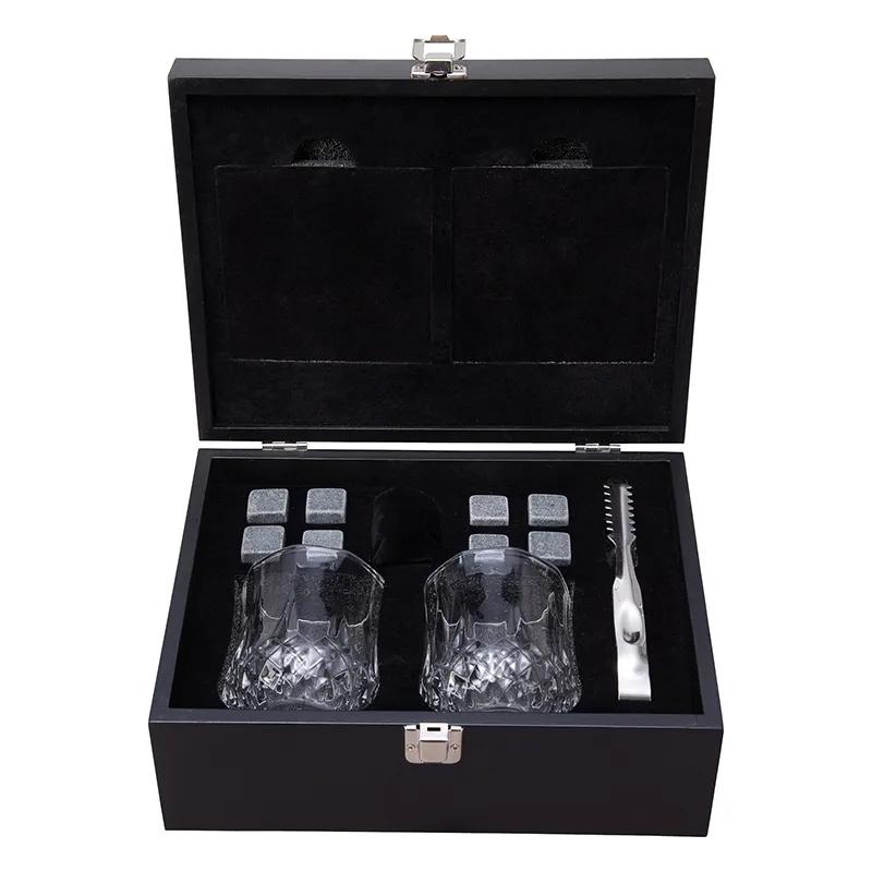 Whiskey Set 14-Piece Crystal Glasses Stones - 9 3/4 in W - product view 2