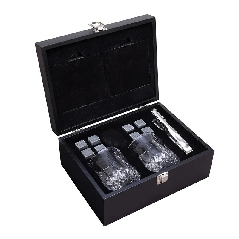 Whiskey Set 14-Piece Crystal Glasses Stones - 9 3/4 in W - product view 3