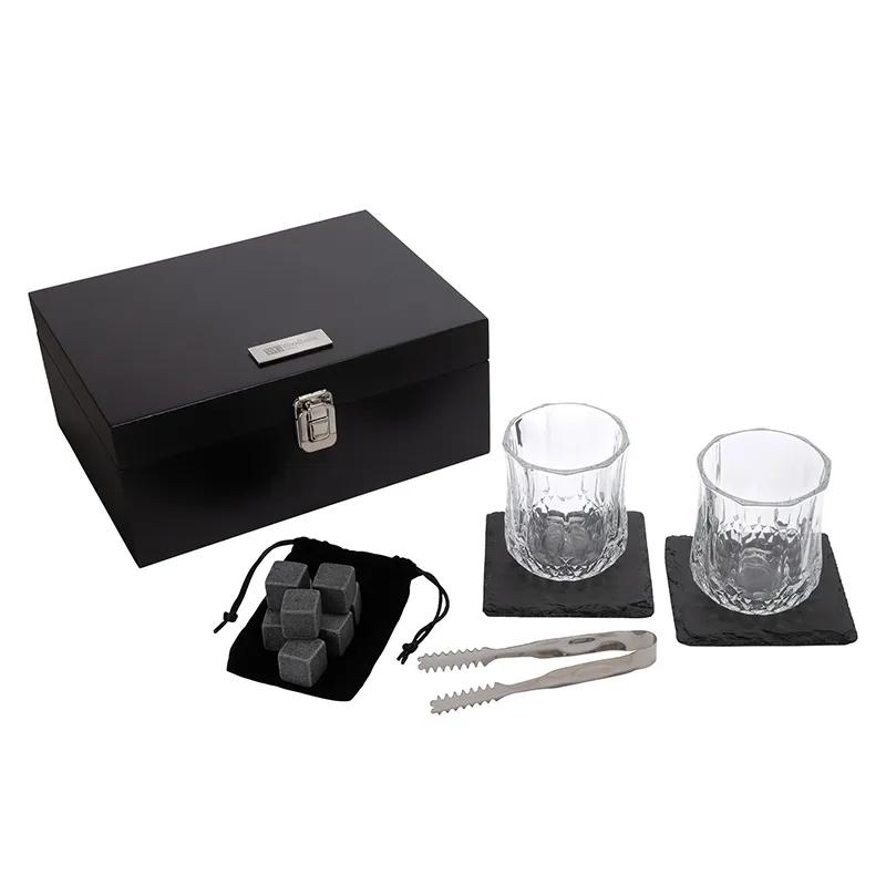 Whiskey Set 14-Piece Crystal Glasses Stones - 9 3/4 in W - product view 4
