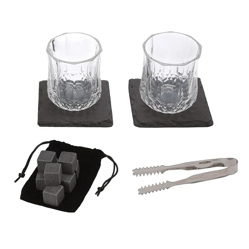 Whiskey Set 14-Piece Crystal Glasses Stones - 9 3/4 in W - product view 6