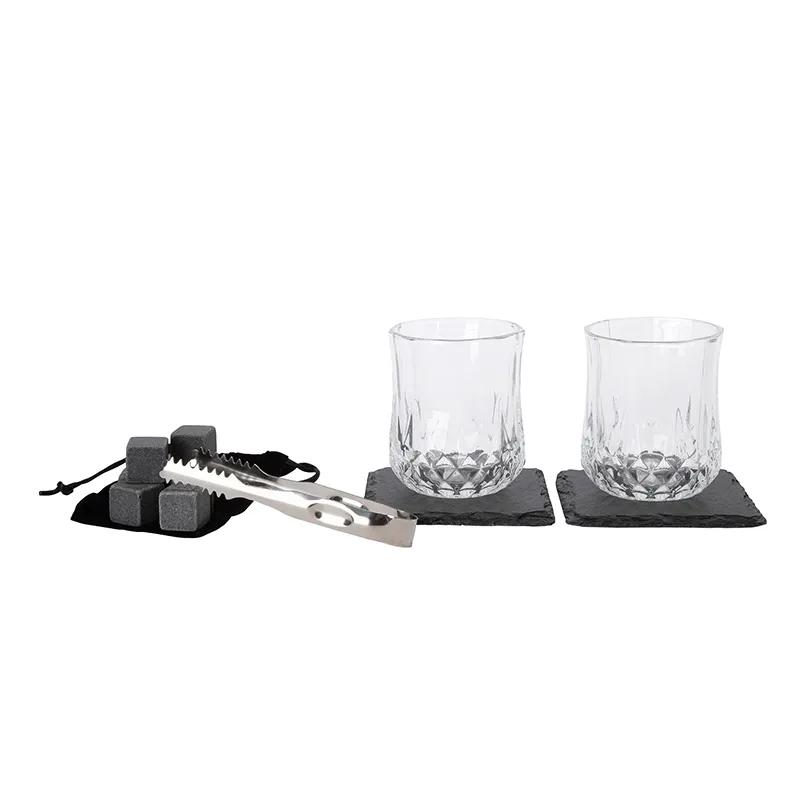 Whiskey Set 14-Piece Crystal Glasses Stones - 9 3/4 in W - product view 7