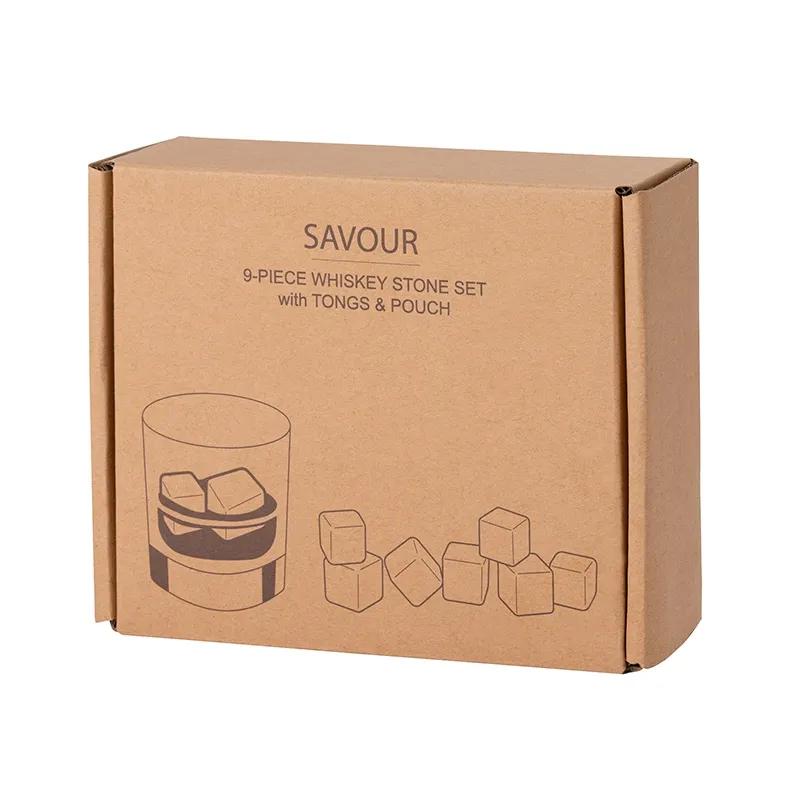 Whiskey Stone Set 11-Piece Basalt Wooden Box - 5 in W - product view 8