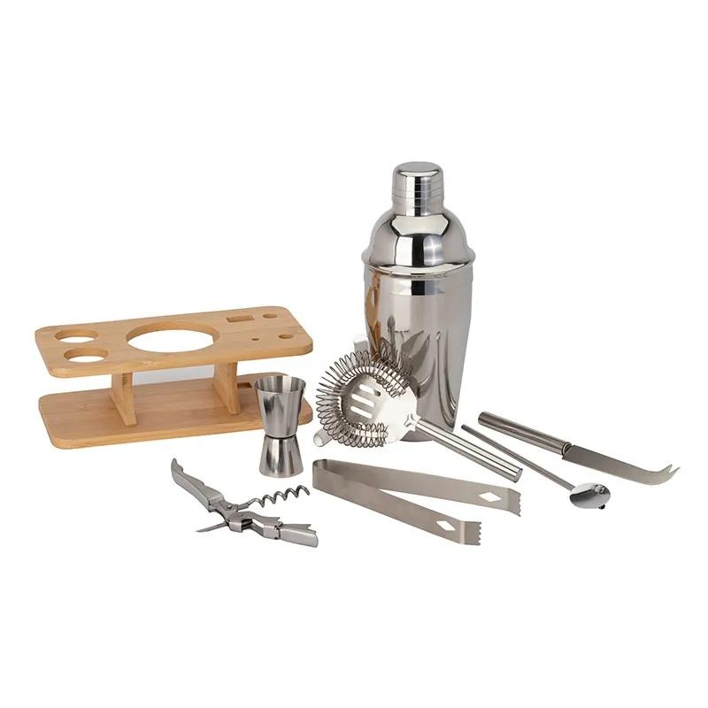 Cocktail Set 7-Piece Bamboo Holder Steel Tools - 19 oz - product view 4