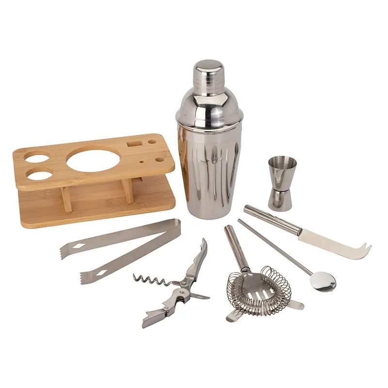 Cocktail Set 7-Piece Bamboo Holder Steel Tools - 19 oz - product view 5