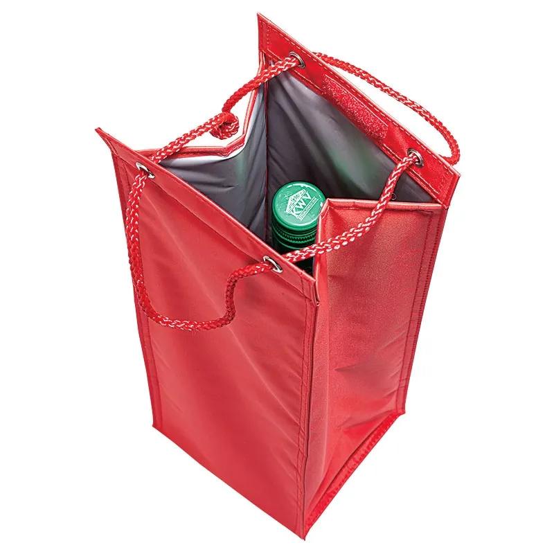Insulated Wine Carrier with Rope Handles - 420D - product view 10