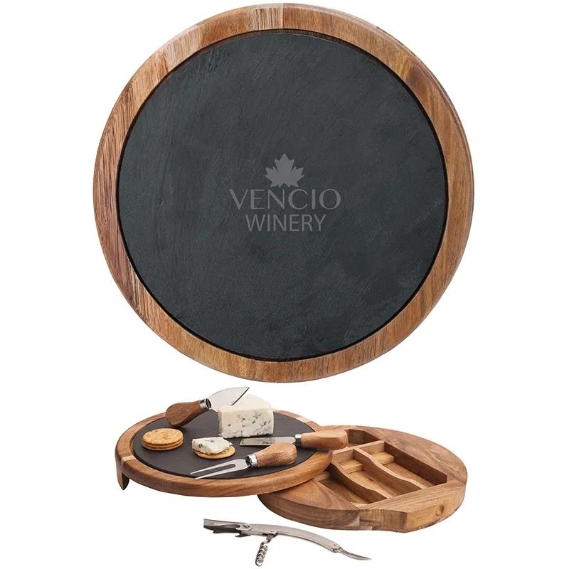 Acacia Charcuterie Set with Swivel Drawer