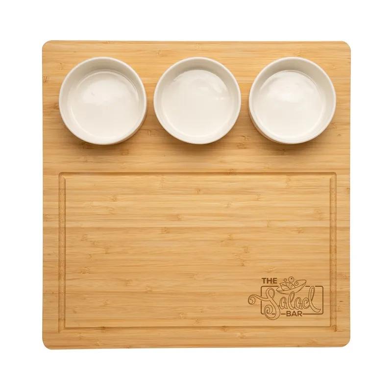Bamboo Cheese Set with Ceramic Cups - 12 Piece - product view 2