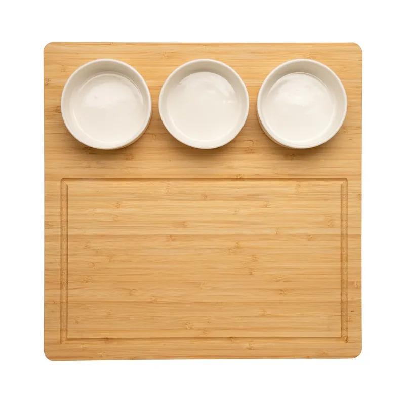 Bamboo Cheese Set with Ceramic Cups - 12 Piece - product view 3