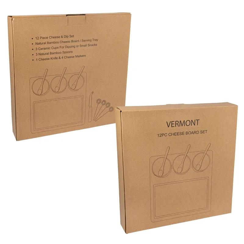 Bamboo Cheese Set with Ceramic Cups - 12 Piece - product view 7