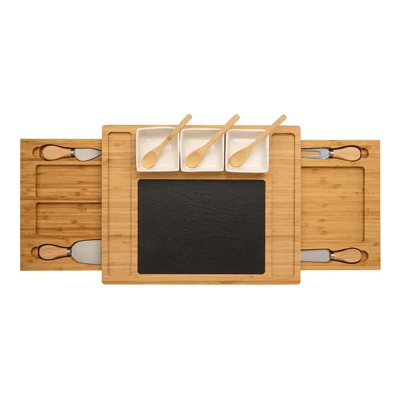 Bamboo Cheese Set with Storage Drawers - 12 Piece - product view 5