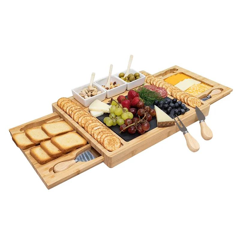 Bamboo Cheese Set with Storage Drawers - 12 Piece - product view 7