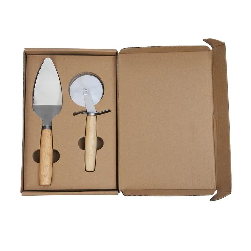 Pizza Tool Set Stainless Steel with Oak Handles - 2 Piece - product view 5