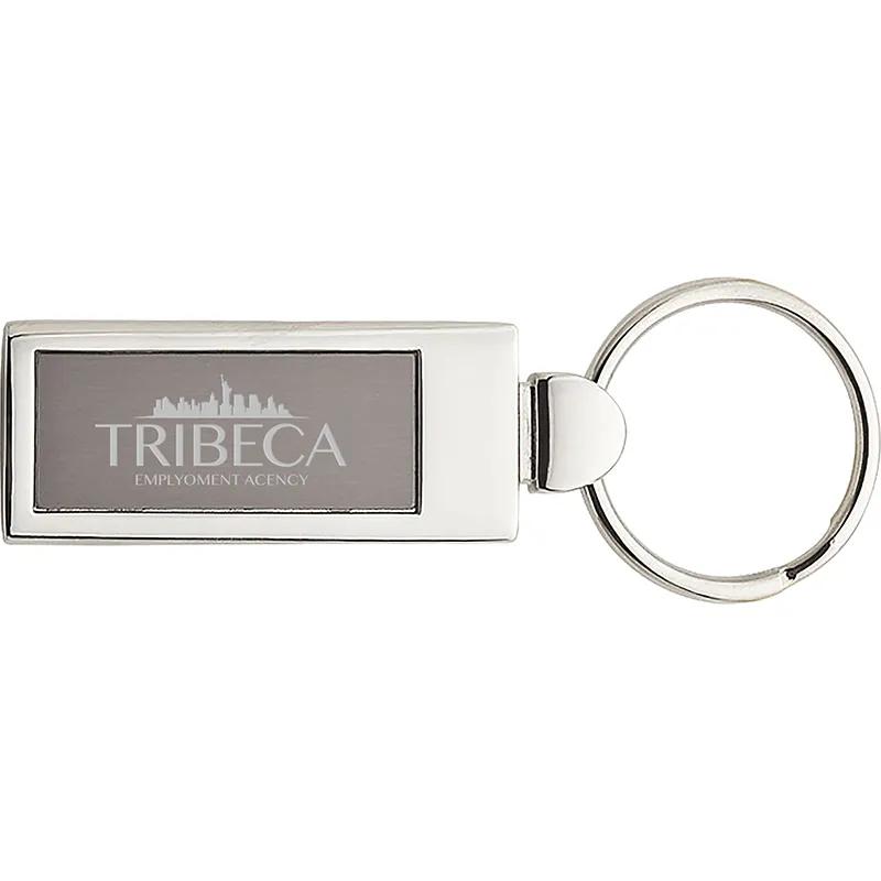 Custom Keychains Rectangular Brushed Aluminum - 3 1/8 in