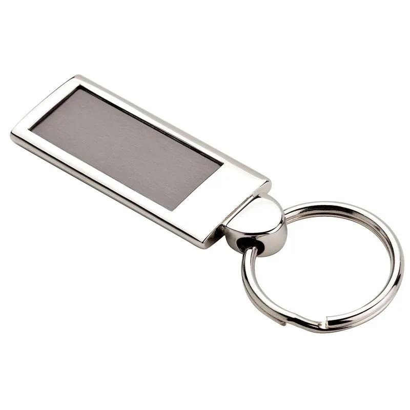 Custom Keychains Rectangular Brushed Aluminum - 3 1/8 in - product view 3