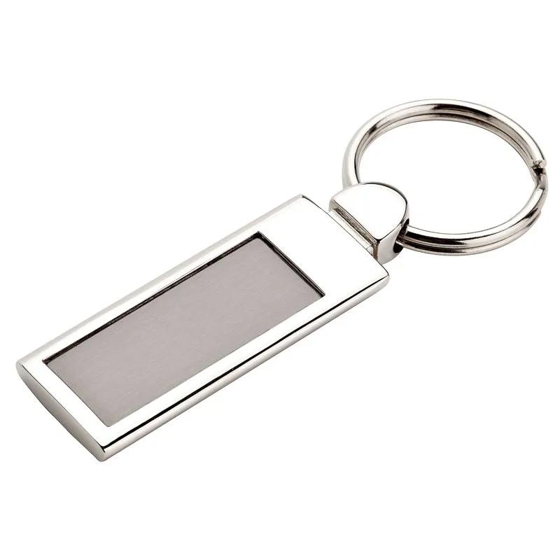 Custom Keychains Rectangular Brushed Aluminum - 3 1/8 in - product view 4