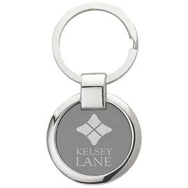 Custom Keychains Round Brushed Aluminum - 2 3/4 in