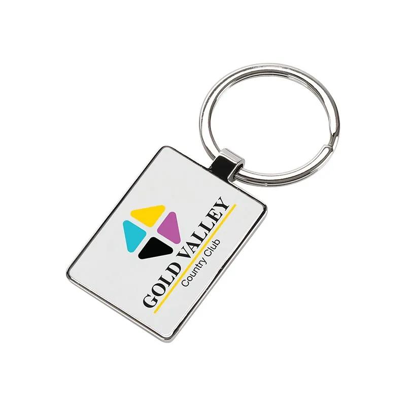 Custom Keychains Chrome Rectangular Full Color - 3 3/16 in - product view 3