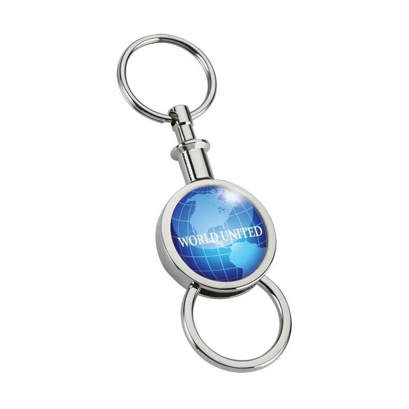 Custom Keychains Separating Chrome Pull-Out - 4 in - product view 4