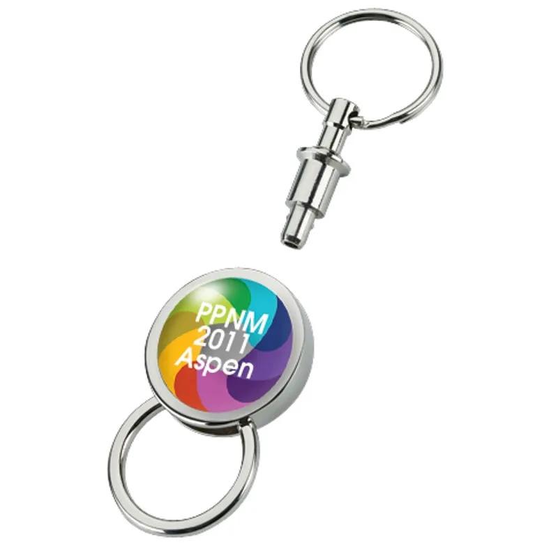 Custom Keychains Separating Chrome Pull-Out - 4 in - product view 6