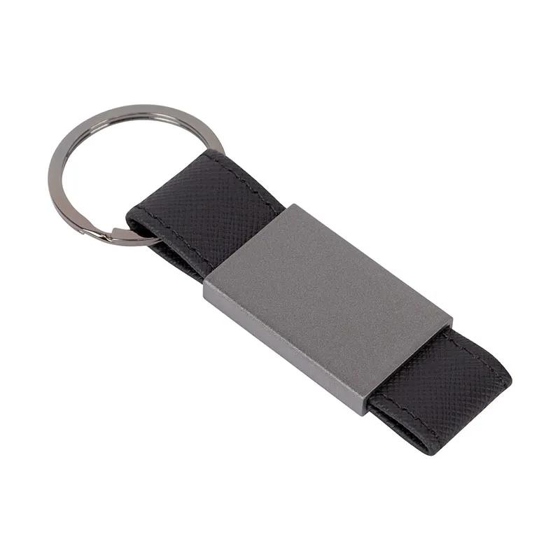 Custom Keychains Aluminum Textured Leatherette - 4 in - product view 2