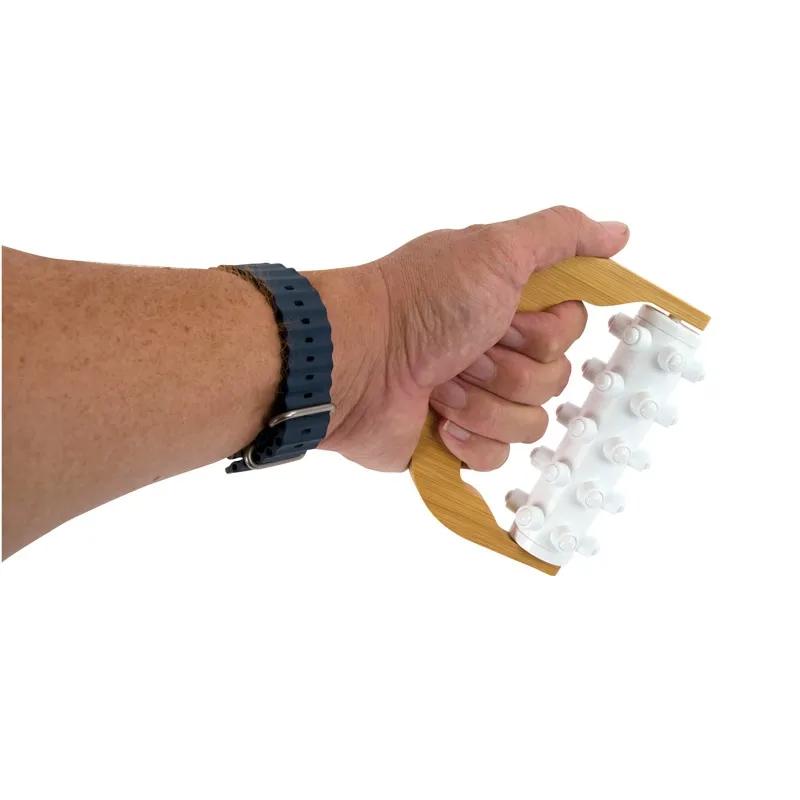 Massage Roller Bamboo Handle 30-Bead Handheld - 5 3/8 in - product view 3