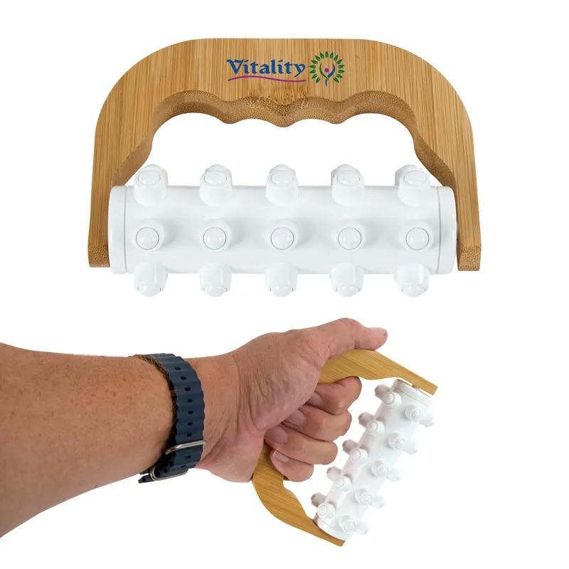 Massage Roller Bamboo Handle 30-Bead Handheld - 5 3/8 in - product view 5