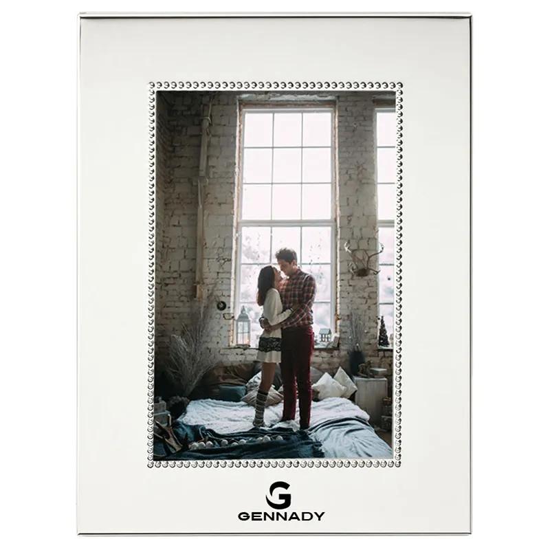 Photo Frame Nickel Plated with Beaded Edge - 4 x 6 in