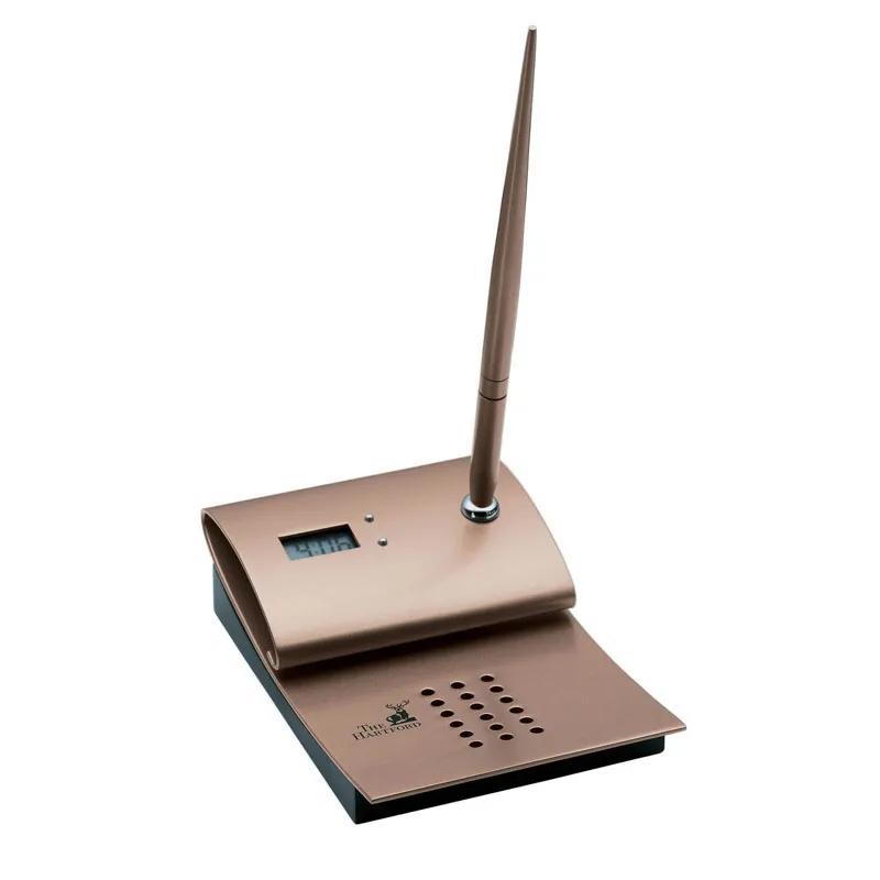 Digital Clock Pen Stand Metal Desktop Organizer - product view 2
