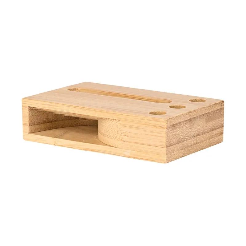 Phone Stand Bamboo Sound Amplifier with Pen Holes - product view 3