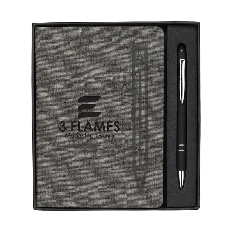 Journal Gift Set Magnetic Grey Cover with Stylus Pen