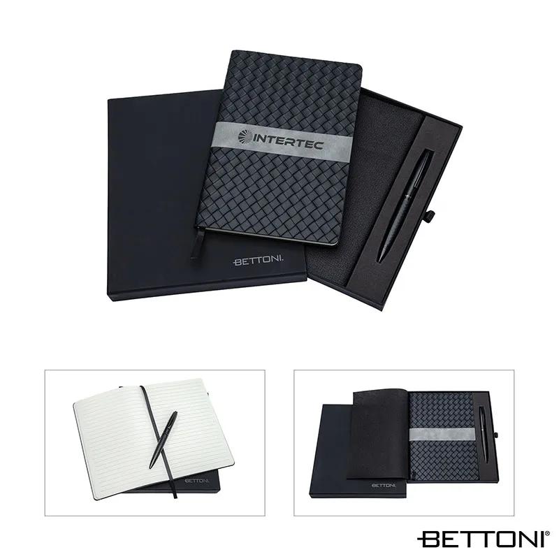 Journal Gift Set Woven Leatherette with Brass Pen - product view 4