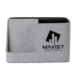 Desk Organizer Heathered Polyester with Phone Stand - 7 x 4.38 in