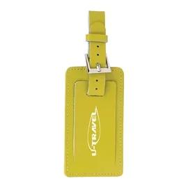Luggage Tag Leather with Metal Buckle - 6.13 x 2.25 in