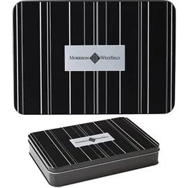Gift Tin Large Aluminum Pinstriped - 10.13 x 5.13 x 1.75 in