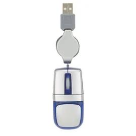 Travel Mouse Optical with Retractable USB Cable - 2.25 x 1.13 in