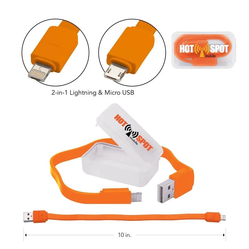 Charging Cable 2-in-1 Lightning Micro USB Compact - 10 in - product view 3