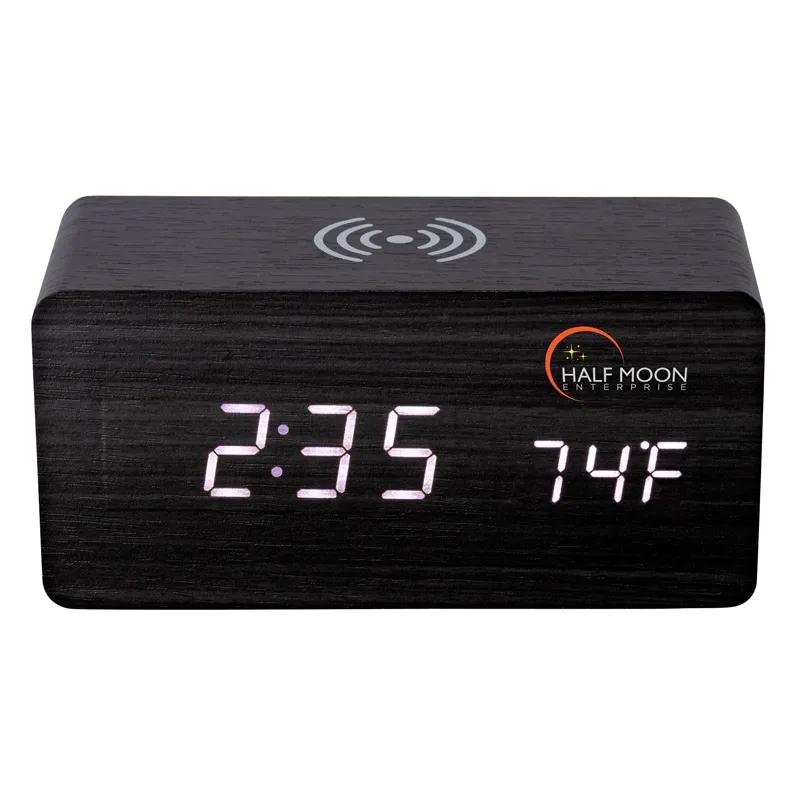 Wireless Charging Speaker Clock Wood 3W - 6 x 2.9 in - product view 5