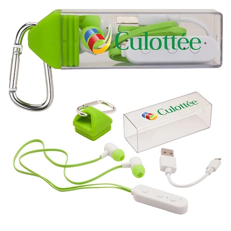 Bluetooth Earbuds Flat Wire Tangle-Free - 30 ft